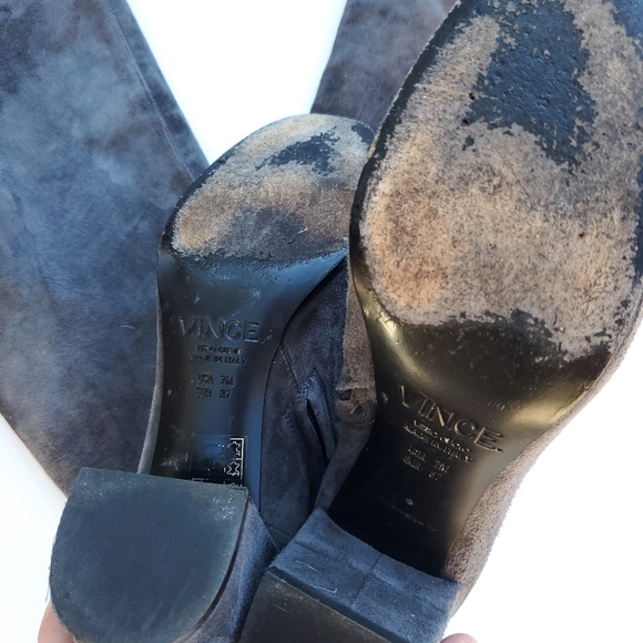 VINCE Suede Gray Over Knee Boots - Picture 7 of 7